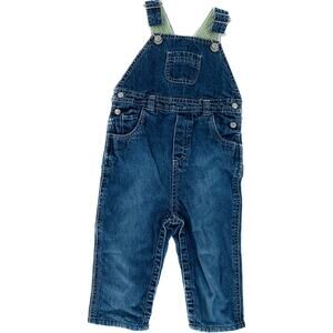 Gymboree Girls size 12-18 Months Overalls Blue Pocket Gingham Lining Cotton VTG
